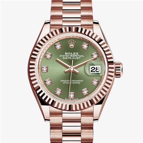 rolex donna quadrante verde cinturino 34|orologi rolex donna.